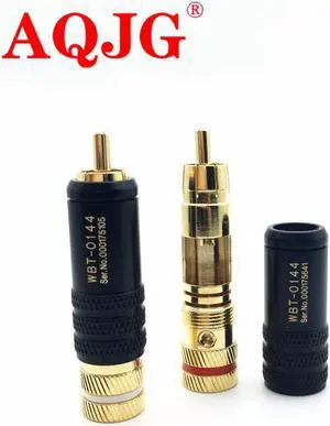 RCA connectors male WBT-0144 signal line plug WBT 0144 RCA plug lotus head copper RCA plug connectors 10pcs/lot