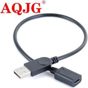 27cm USB 2.0 male to Type-c Female For  Xiaomi Huawei mobile phone data charging extension cord A revolution type Type-c female