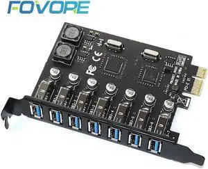 USB PCIe adapter 7 port  USB 3 Hub PCI e adapter PCI express USB3 controller USB3.0 PCI-e expansion board card for Desktop