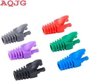 50Pcs Colorful RJ45 CAT5 CAT5E CAT6 Ethernet Network Plug Sheath, RJ45 Strain Plug Cover Boot