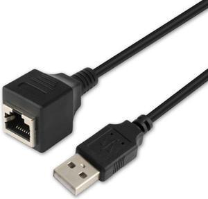 USB 2.0  Male to RJ45 female  extension cable network cord