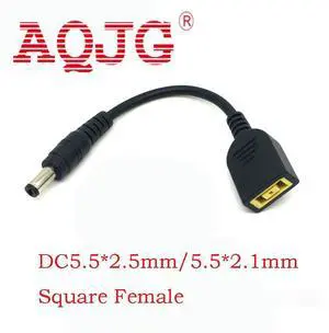 DC Tip Plug Connector Cord Cable 5.5*2.1 Male TO Square Female For Lenovo IdeaPad Connector Charger Adapter Laptop 10cm