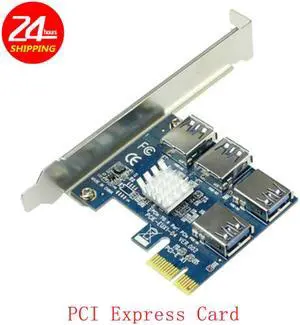 PCI-E 1 To 4 PCI Express 16X Slots Riser Card PCI-E 1X To External 4 PCI-e Slot Adapter PCIe Multiplier Card For Bitcoin Miner