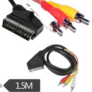 Great-Q RGB Scart To 3 RCA Audio Video Cable with  IN OUT Switch Triple RCA Composite Lead Switch