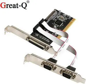 Dual RS232 Serial COM DB9 &  Printer Parallel Port LPT DB25 to PCI Adapter Converter riser Card AX9865 Chipest