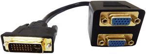 DVI-I 24+5 Pins Male to 2 Dual VGA Female Monitor Adapter Splitter Cable   Selling Accessories