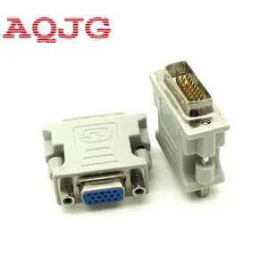 DVI-I 24+1 Male to HD 15 Pin VGA SVGA Female Video Card Monitor LCD Converter Adapter White Wholesale