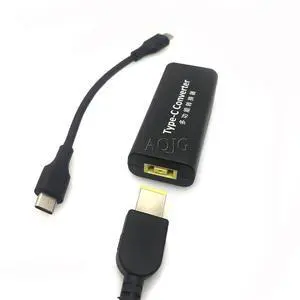 DC USB Type C Male Power Charger Converter Adapter Connector For Lenovo Dell Hp Asus Laptop Adapter 20V 2.25A Square Plug Female