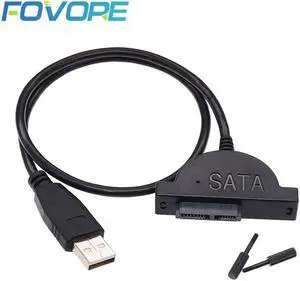 USB 2.0 to Mini SATA II 7+6 13Pin Adapter Cable for Laptop CD/DVD ROM Slimline Drive Converter Cable Screws steady style
