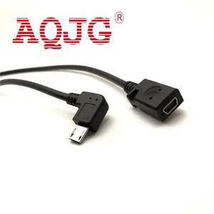 Usb 2.0 Mini Female to Micro Male Cable mini usb to Micro Extend cable 90 degree Right Angle Wholesale