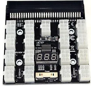 Pci-e 12v 64pin To 17x 6pin Power Supply Server Adapter Breakout Board For Hp 1200w 750w Psu Server Gpu Btc Mining #3