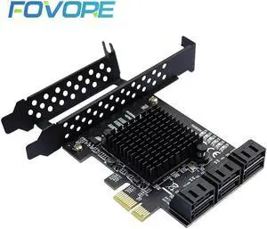 6 Port SATA III PCIe Card, PCIe SATA III Controller Card To 6GB/s Internal Adapter Converter PCI SATA 3.0 Expansion Card Riser
