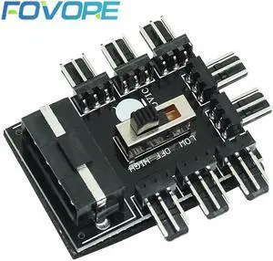 PC 1 to 8 4Pin Molex Cooler Cooling Fan Hub Splitter Cable PWM 3Pin Power Supply Speed Controller Adapter For PC Mining