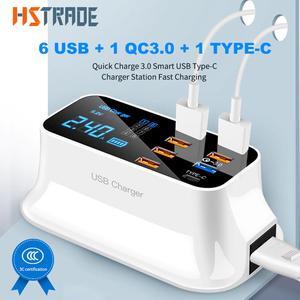 5V 2.4A 8 Port multi USB Charger LCD Digital Display Fast Quick Charge dock Charging Station Adapter For iPhone Tablet EU UK