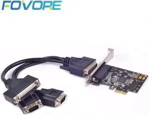2 port Serial DB9 RS232 Parallel DB25 PCI e Adapter Serial DB9 RS232 Parallel DB25 to PCI e Adapter RS-232 PCIe PCI-e Card