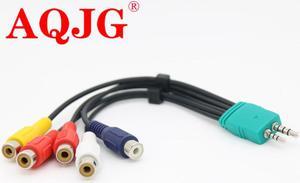 1pc 3.5mm + 2.5mm to 5RCA Audio Video AV Component Adapter Cable For Samsung LED LCD TV BN3901154W BN39-01154W 20cm