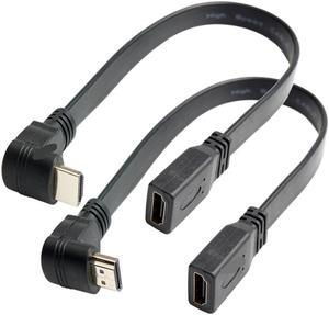 High Speed 1.4V HDMI-compatible Extension Cable 30cm A Type Male to A Male Cord AM/AM Up & Down Angled 1FT Flat Slim