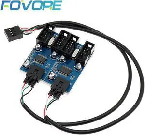 9Pin USB Header 1 To 4 Ports 9P male Extension Cable Desktop Motherboard 9-pin 1 To 4 Port Multiplier Card HUB Adapter