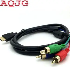 5FT  1080P HDTV HDMI Male to 3 RCA Audio Video AV Cable Cord Adapter Wholesale HDMI TO AV CABLE  5 feet
