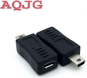 Micro USB Female to Mini USB Male Adapter Connector Converter Adaptor V3 to V8 adapter Mini 5p Black For phone Htc