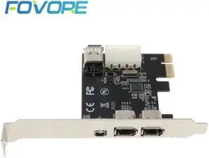 PCI-e 1X IEEE 1394A 4 Port(3+1) Firewire Card Adapter PCIe 1394A converter With 6 Pin To 4 Pin IEEE 1394 Cable For Desktop PC