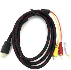 High Qulity 1.5m Hdmi Male To 3 Rca Video Audio Av Cable Cord Adapter For Tv Hdtv Dvd 1080p High Definition Video Output