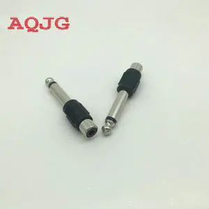 5pcs 6.35mm 1/4" Male Mono Plug To RCA Female Jack Audio Adapter Connector TS Audio Converter Plug
