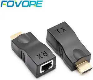 1 Pair HDMI Extender 1080P 4K RJ45 Ports LAN Network HDMI Extension up to 30m CAT5e/6 UTP LAN Ethernet Cable for HDTV Monitor