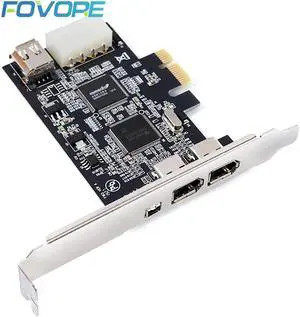 1 Set PCI-e 1X IEEE 1394A 4 Port(3+1) Firewire Card Adapter 1394 A PCIe With 6 Pin To 4 Pin IEEE 1394 Cable For Desktop
