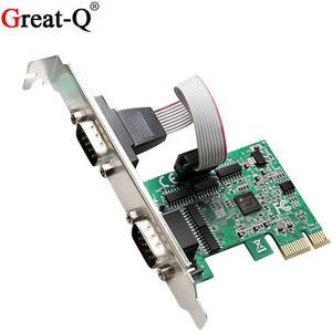 Dual RS232  Serial COM to PCI Express expansion Card  PCIE DB9 Adapter  AX99100 chip for Desktop PC