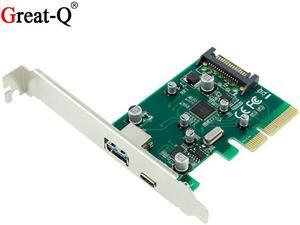 10Gbps pci express PCI-E 4X  to Internal USB 3.1 type-c   type-A  with sata power supply For desktop PC