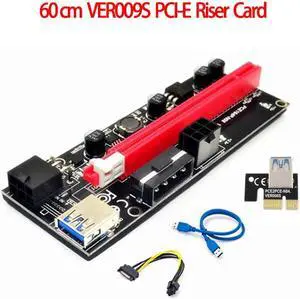 VER009S USB 3.0 Pci-E Riser Card 60cm Ver 009S Express 1X 4X 8X 16X Extender Riser Adapter Card Sata 15Pin To 6 Pin Power Cable