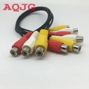 3 RCA Female To 6 RCA Female Plug Splitter Audio TV DVD Video Adapter AV Cable