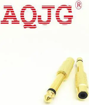 6.35 Stereo Male Plug to RCA Female Jack Adapter Plug