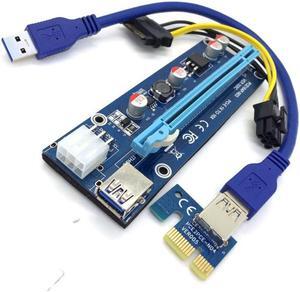Pcie Pci-e Pci Express adapter expansion Card x1 To x16 GPU Usb 3.0 Extender converter Riser X1 X16 Card  SATA 6Pin Power Cable