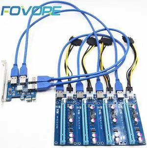 Add in Card PCIe 1 to 4 PCI Express 16X Slots Riser Card PCI-E 1X to External 4 PCI-e Slot Adapter PCIe Port Multiplier Card