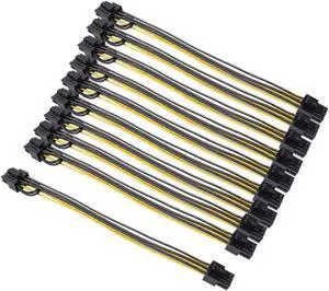 PCI Express PCIE PCI-e 6 pin Female to PCI-E 6+2 8 pin Female GPU Power Cable Splitter Adaptor Adapter Converter 20CM