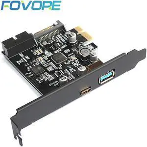 USB 3.1 PCI express card adapter USB3.1 Type C 19pin 19 pin Front USB 3.0 PCI-e controller USB3 pcie x1 converter Expansion Card