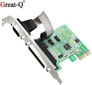 RS232  Serial Port COM & DB25 Printer Parallel Port LPT to  PCI Express Card  PCIE Riser card   AX99100 Chip