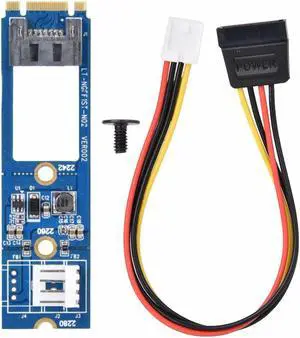 M2 TO SATA M.2 NGFF SATA to 7Pin SATA Horizontal Converter Adapter Card Expansion Card+4Pin Power Cable for WinXP Win7 Win8
