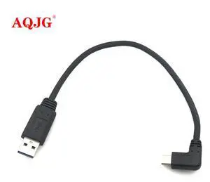 Straight 90 Degree Cable USB 3.0 Type A Male to USB 3.1 Type C Male Angle Sync & Charge Converter Adapter Data Cable Drop