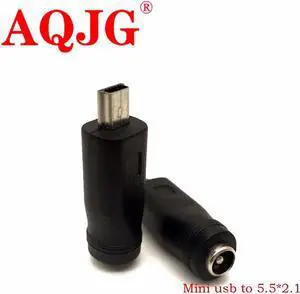 100pcs 5.5 x 2.1 mm Female to Mini USB Male 5 Pin 5.5*2.1 mm Jack To Mini USB Male DC Power Adapter Connector