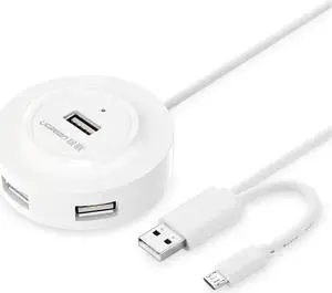 4 Ports USB 2.0 HUB with Micro USB2.0 OTG USB Splitter Adapter with Cable for Laptop PC Computer