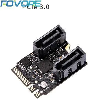 Free Driver Adapter Card for M.2 for Ngff to Sata3 A-Key + E-Key to 2 Ports SATA 6Gbp/s PCIe 3.0 Bus for Wifi SSD HDD PC