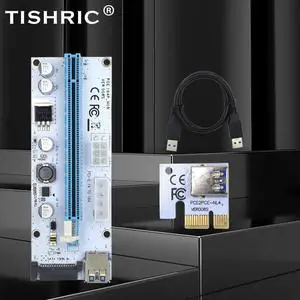 TISHRIC 10PCS  PCI VER008S Riser Card 1X 4x 8x 16x Extender Riser Adapter PCIE PCI-E 008S Riser Adapter For GPU Miner Mining