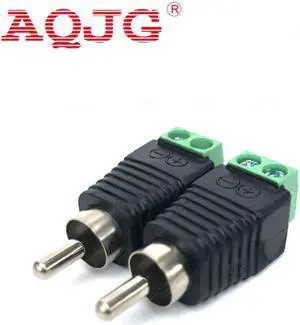 4PCS Terminal Block Dc Power To RCA Male For TV Video Adapter Cinch Connector For CCTV Cameras Connector