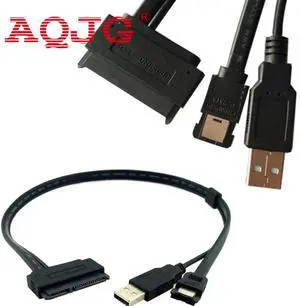 2.5 Inch Hard Disk Drive SATA 22 Pin to eSATA Data + USB Powered Cable   SATA22P Female to ESATA7P+USB A Male 0.5m