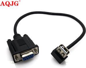 RS232 DB9 Female to USB 2.0 A Female Serial Cable Adapter Converter 8" Inch 25cm
