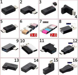 USB 2.0 3.0 type-c female to Android micro usb / type-c OTG / type-c male to female extension adapter Converter  collection