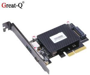 10Gbps Super speed USB 3.1 Type-C  type-A to PCI Express pci-e Expansion card  adapter  with sata power